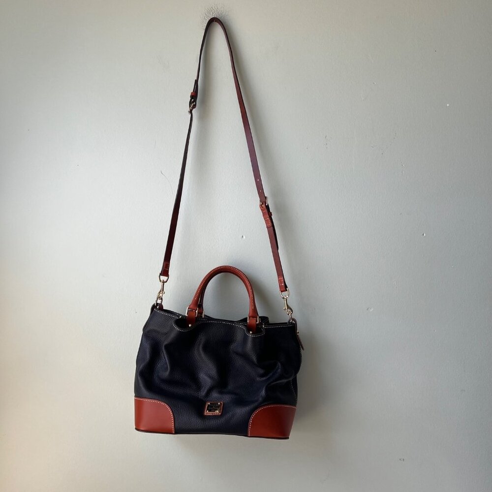 Dooney & Bourke Black and Brown Leather Satchel - Picture 2 of 7